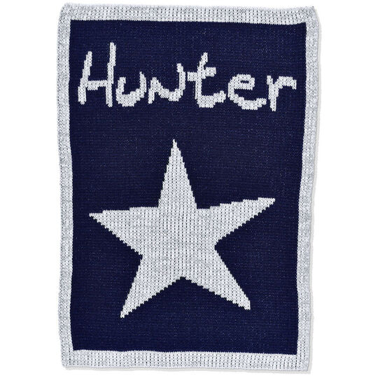 Metallic Single Star Knit Blanket